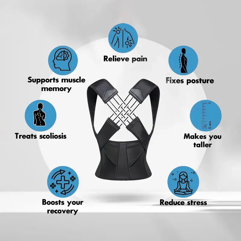 Adjustable Posture Corrector Back Brace Shoulder Straightener with Shoulder Support for Back Pain Relief for Men and Women Belts